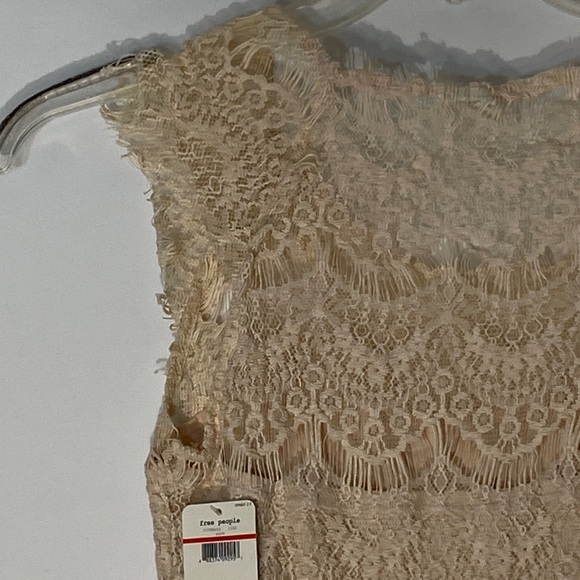 Free People Intimately Cream Color Lace Peek A Boo Slip Dress Size XS - Picture 5 of 9